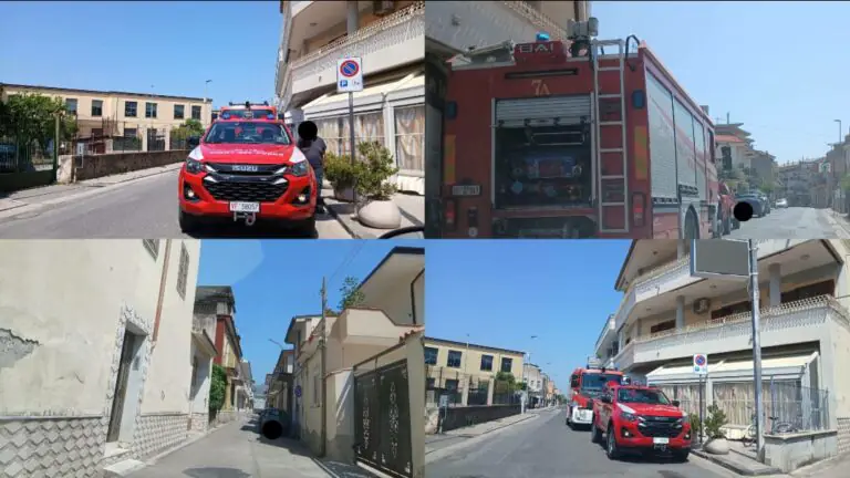 Auto in fiamme, fumo invade cartoleria