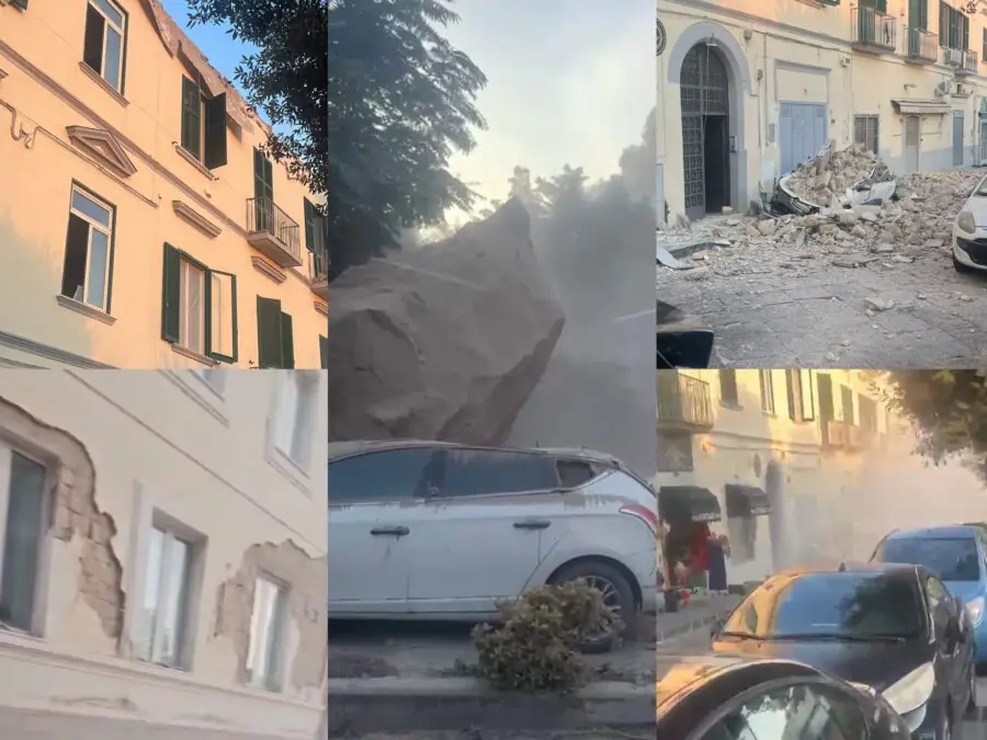 crolli e danni dopo il terremoto ai campi flegrei