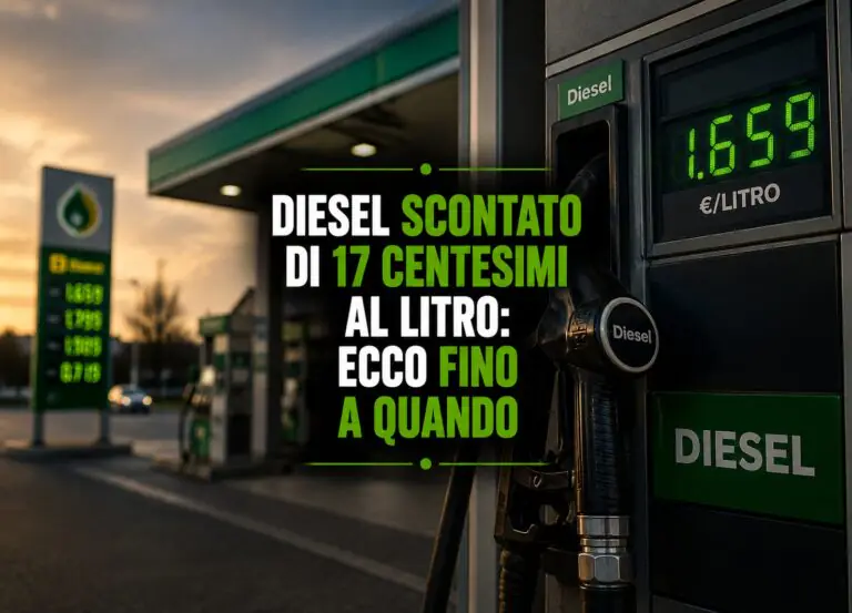 Diesel scontato di 17 centesimi al litro: ecco fino a quando