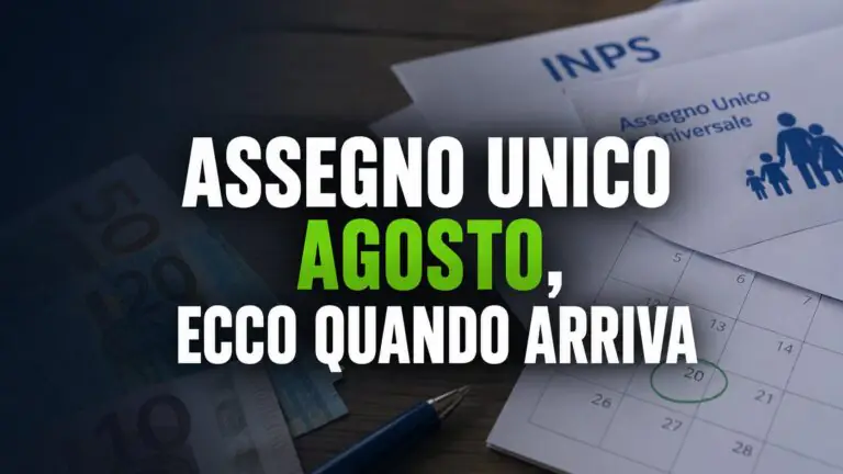 Assegno unico agosto, ecco quando arriva