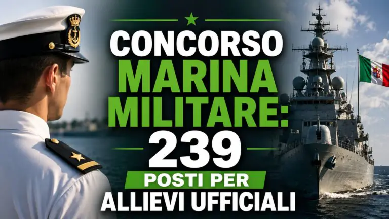 Concorso Marina Militare: 239 posti per Allievi Ufficiali, aperto a diplomati e laureati