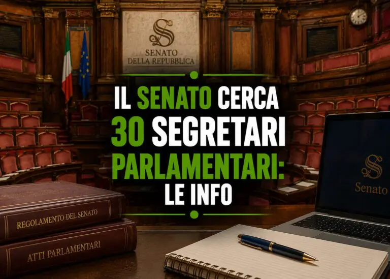 Il Senato cerca 30 segretari parlamentari: le info
