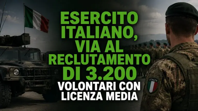 Esercito Italiano, via al reclutamento di 3.200 volontari con licenza media