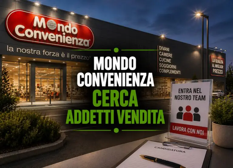Mondo Convenienza cerca addetti vendita al Campania