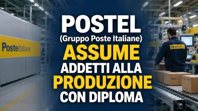 POSTEL (Gruppo Poste Italiane) assume addetti alla produzione con diploma