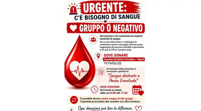 Costretta al terzo intervento, serve sangue. L’appello del diacono: “Salviamo una vita”