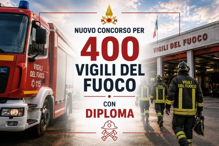 Nuovo concorso per 400 Vigili del Fuoco con diploma: via alle domande