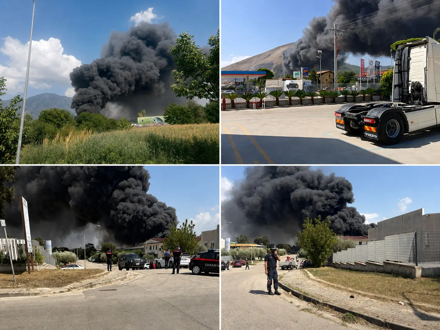 Nube nera sulla Valle Caudina: incendio ad Airola