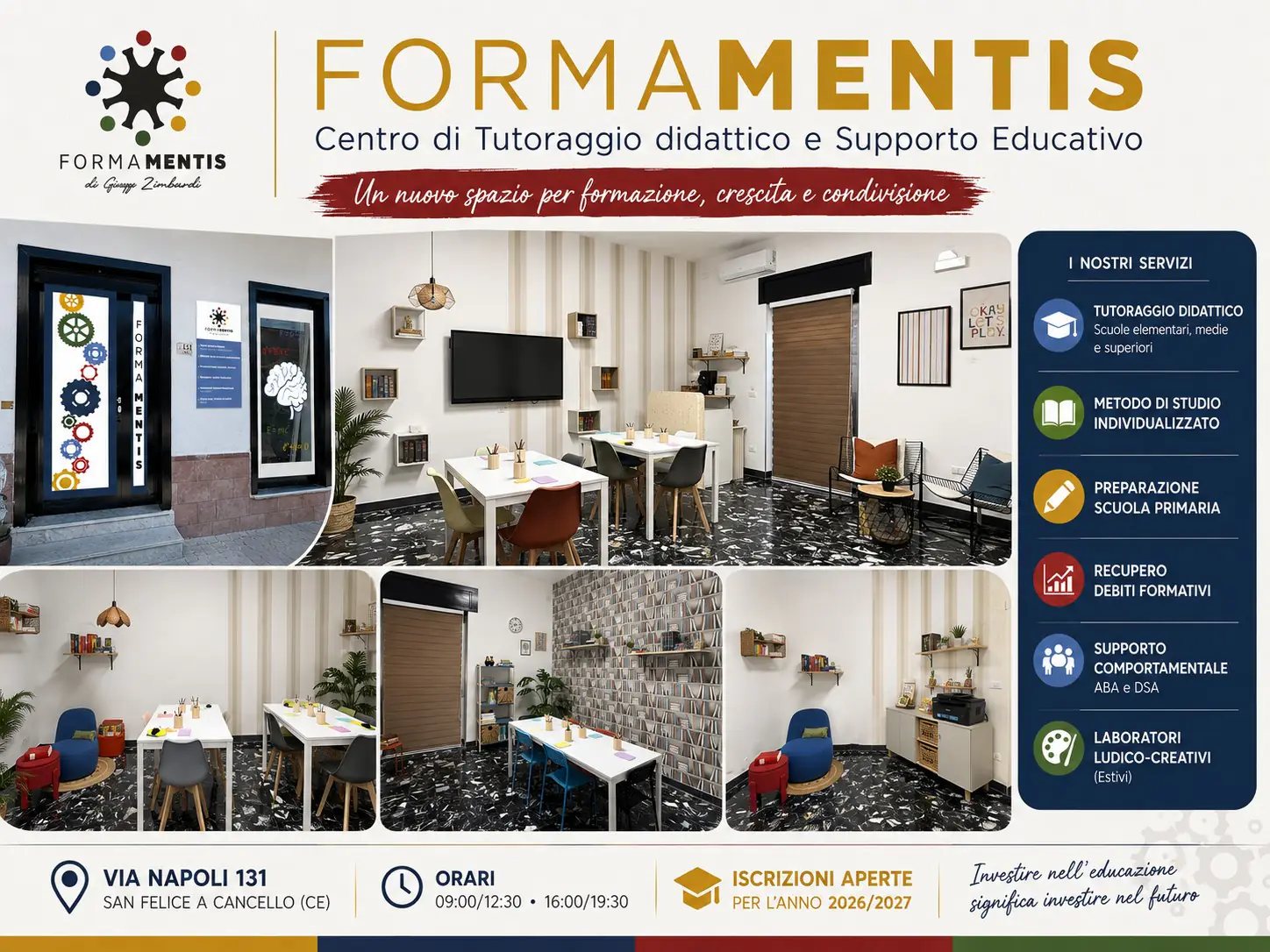 Formamentis: centro dedicato al tutoraggio didattico e alla crescita dei ragazzi