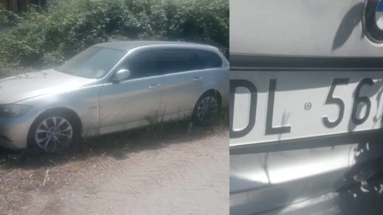 BMW quasi nuova spunta tra la vegetazione in un terreno privato: mistero sulla collina