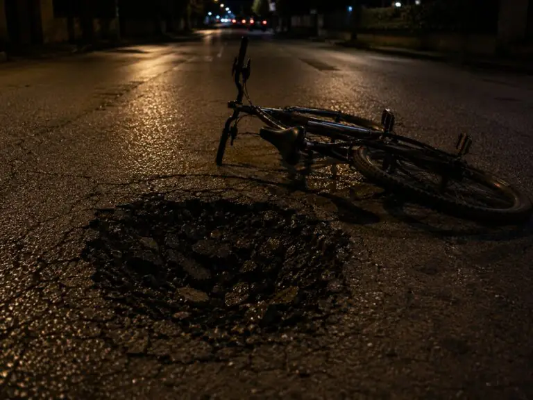 Becca una buca e cade dalla bici, giovane batte la testa sull’asfalto