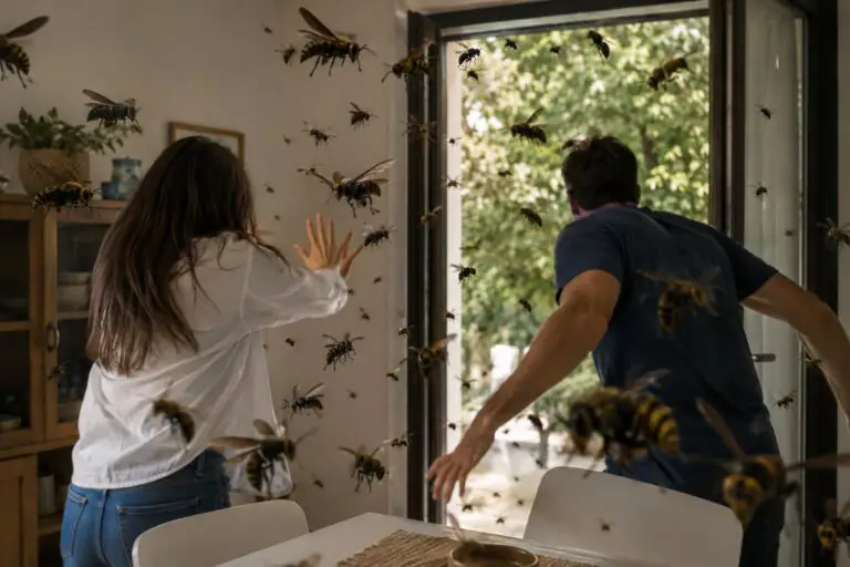 Calabroni invadono casa coi proprietari dentro