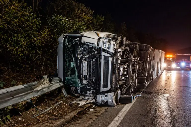 Camion sbanda e si ribalta, choc sulla Statale