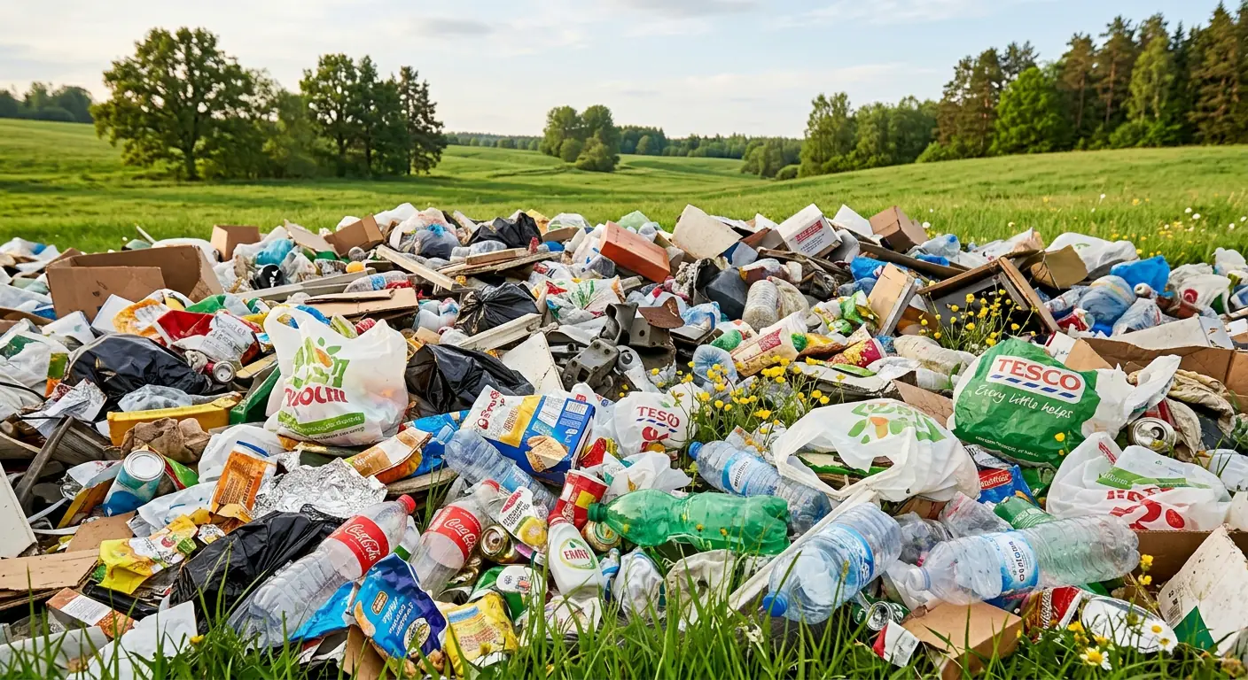Prato con abbandono di rifiuti nel parco del matese