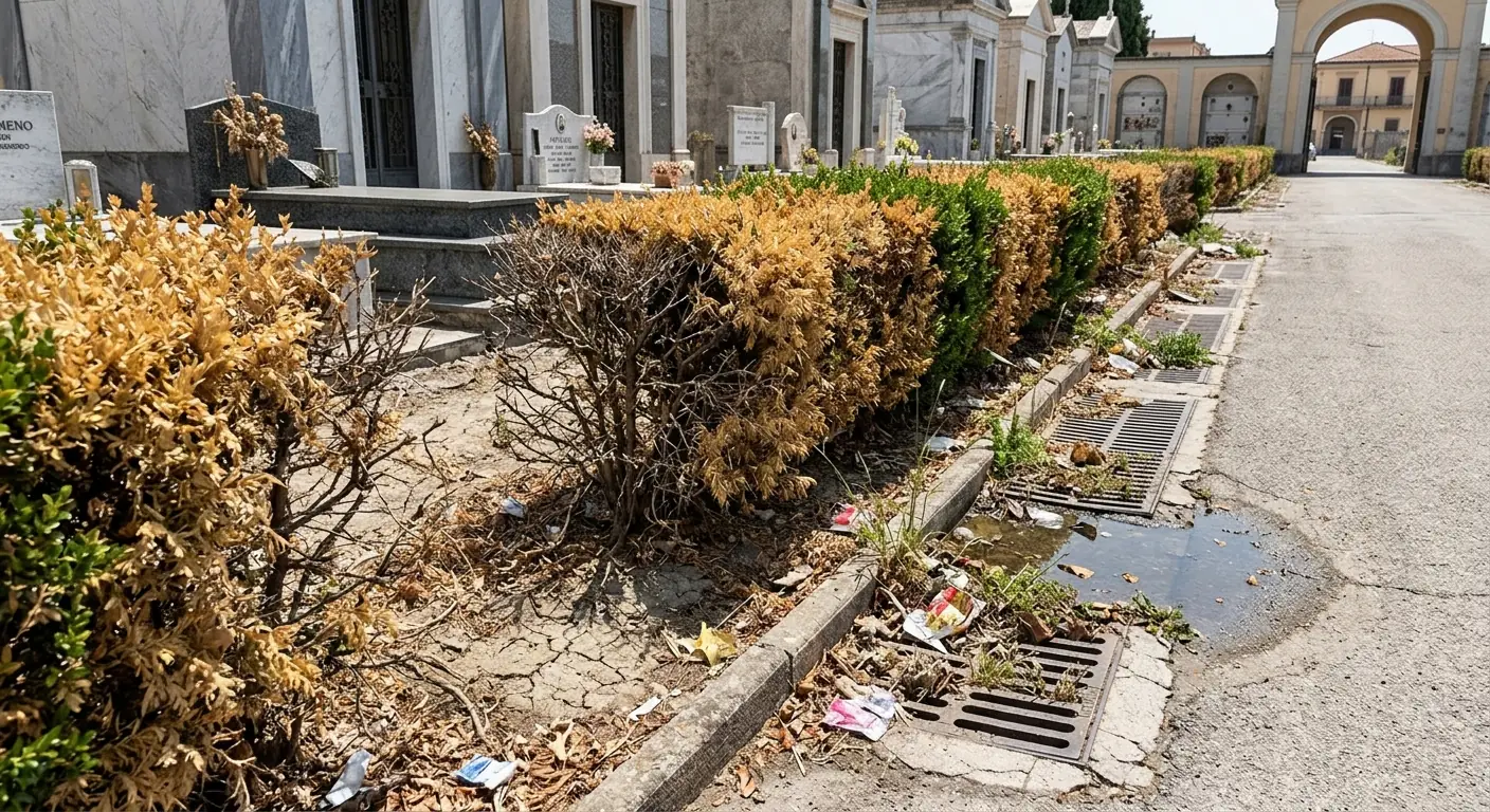Degrado al cimitero di Marcianise