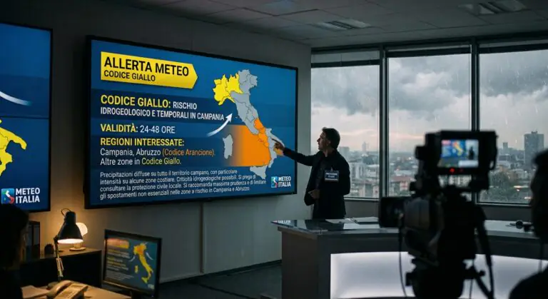 Campania, nuova allerta meteo gialla: temporali, grandine e forte vento
