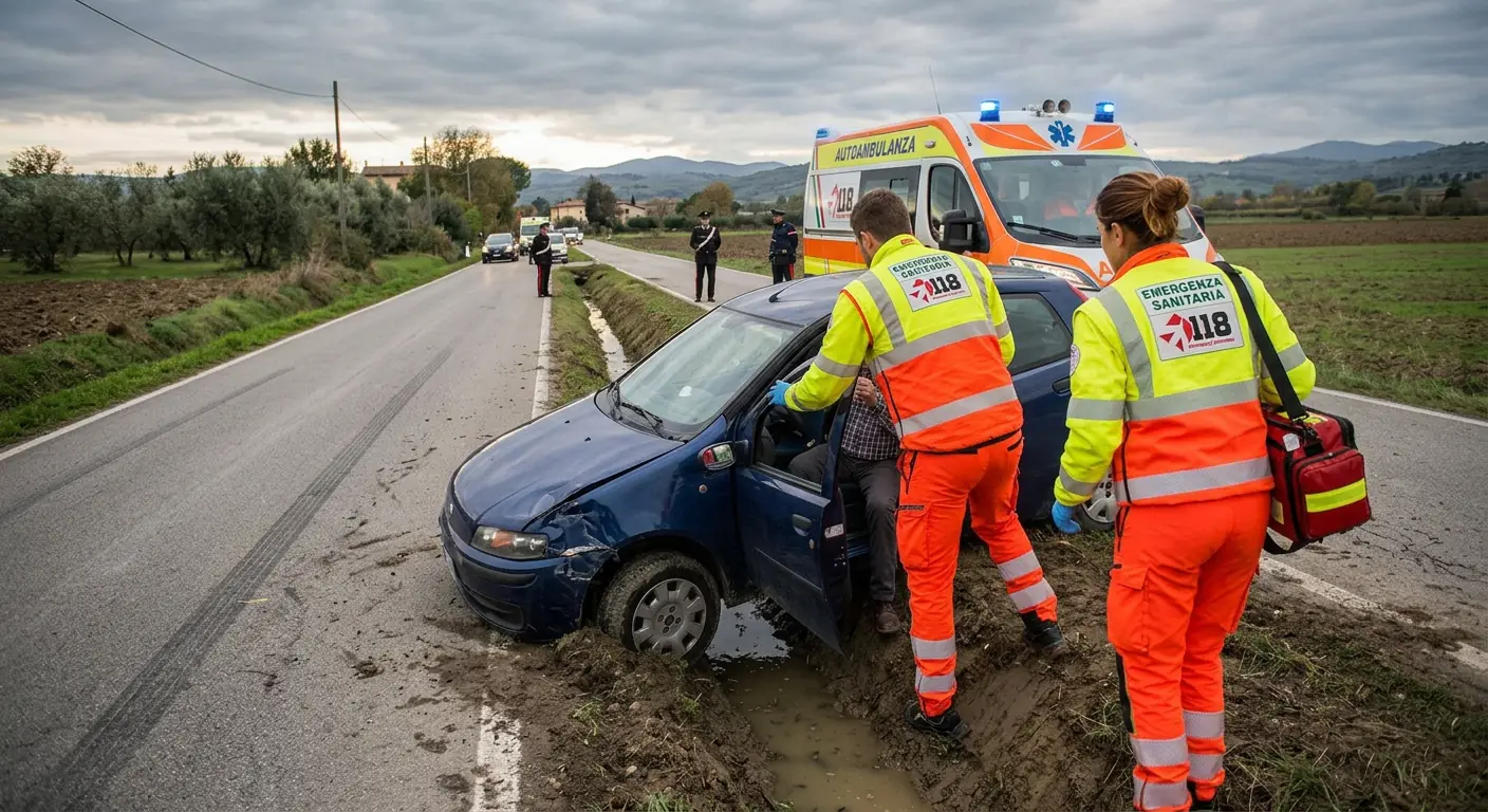 incidete: auto nel fossato a Tora e Piccilli