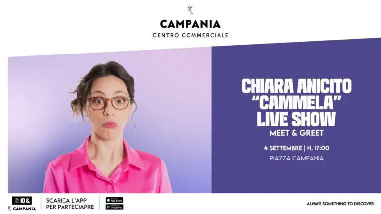 Creator comica dei social di scena al centro commerciale