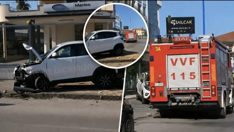 Schianto di Ferragosto sul viale, arrivano i vigili del fuoco