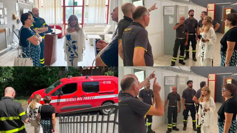 Sopralluogo della sindaca al distaccamento dei pompieri: “Rafforzare i presidi di sicurezza è una priorità strategica”