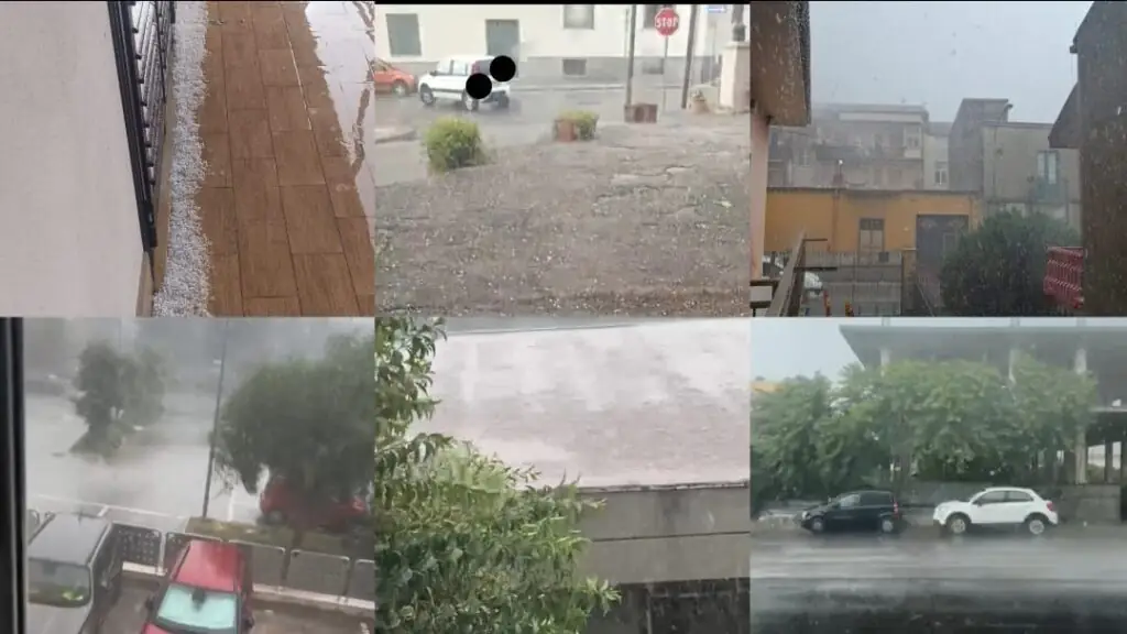 Violenta grandinata nel Casertano: strade allagate e disagi