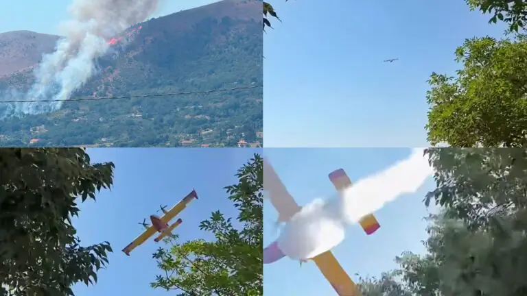 Maxi rogo sul monte, in azione canadair