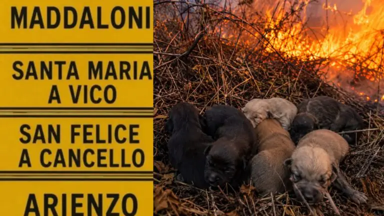Rogo nei pressi del Palazzetto dello Sport: cuccioli intrappolati tra le fiamme