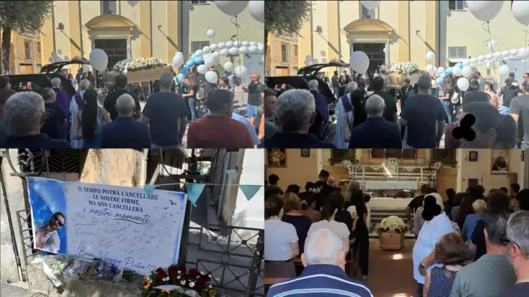 Dolore e lacrime per l’ultimo saluto al caro Pietro