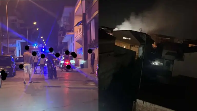 Struttura in fiamme, fumo e odore acre invadono la zona