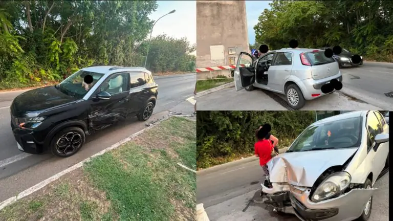 Incidente nei pressi del distributore Eni, violento impatto tra due vetture