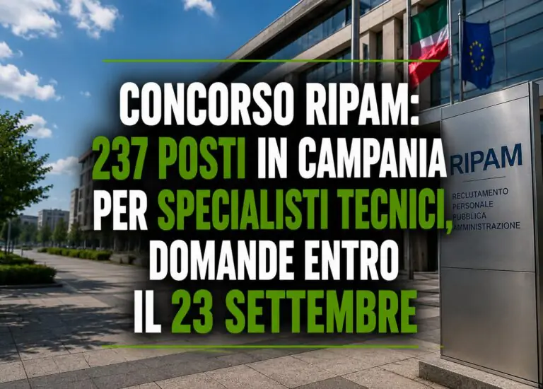 Concorso RIPAM: 237 posti in Campania per specialisti tecnici, domande entro il 23 settembre