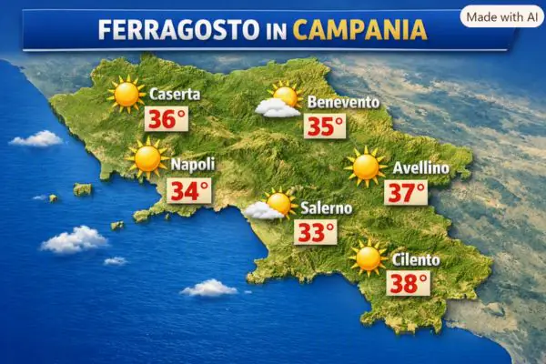 caldo in campania per ferragosto