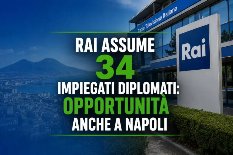 RAI assume 34 impiegati diplomati: opportunità anche a Napoli
