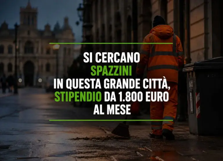 Si cercano spazzini in questa grande città, stipendio da 1.800 euro al mese