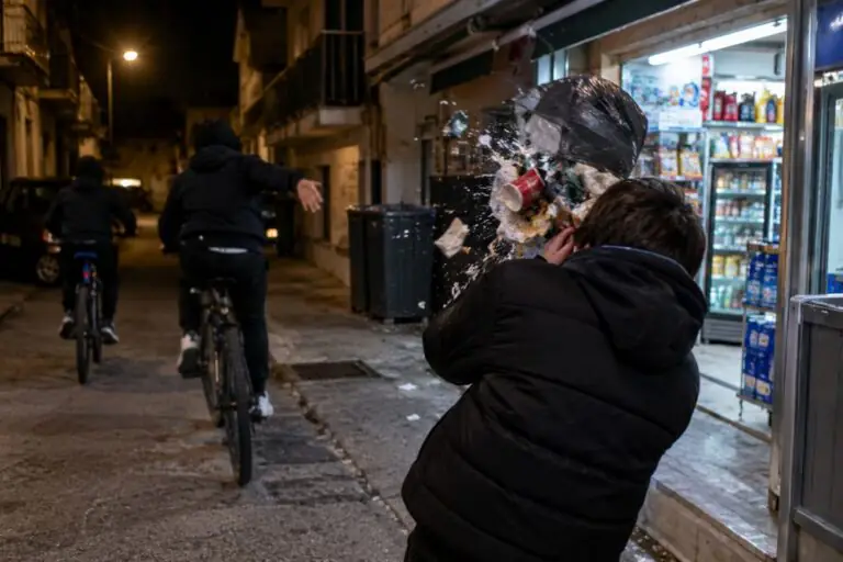 Aggrediscono ragazzo con sacchetti della spazzatura