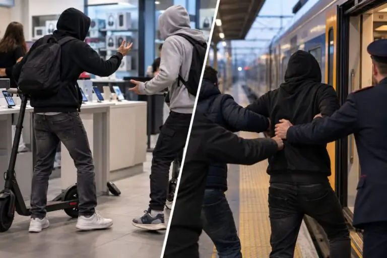 Prima la lite in centro, poi scatena il caos sul treno
