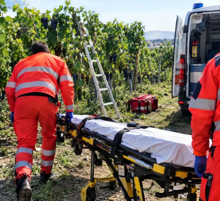 Cade da tre metri mentre raccoglie l’uva: trasportato d’urgenza