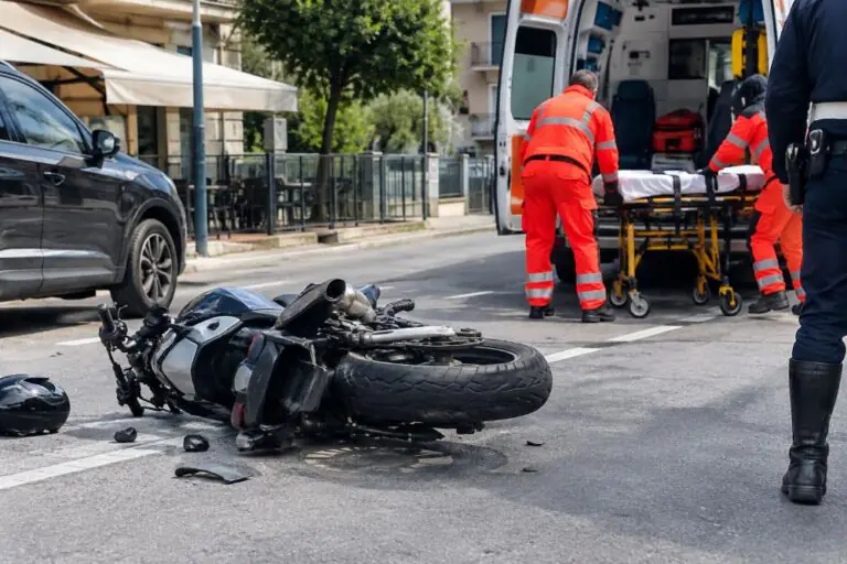 Centauro sbalzato sull’asfalto dopo incidente, trasportato d’urgenza