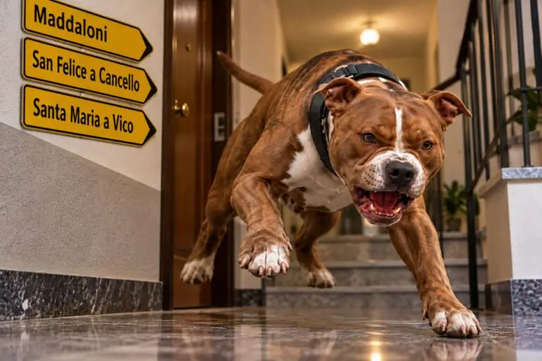Pitbull attacca e azzanna cagnolino, choc in una palazzina