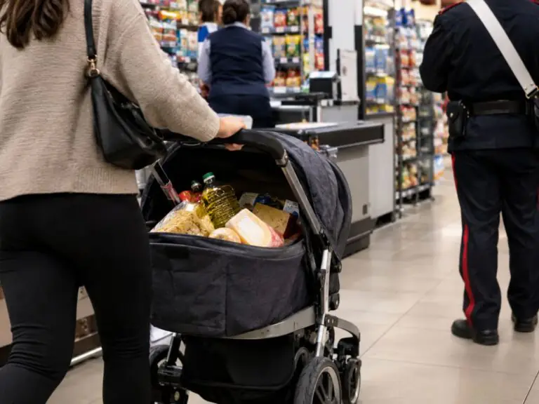 Cerca di fare la spesa gratis nascondendo prodotti nel passeggino, beccata dal personale