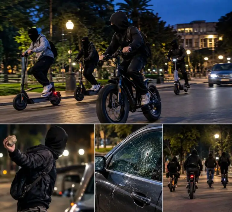 In bici col passamontagna sfrecciano contromano e lanciano sassi contro auto