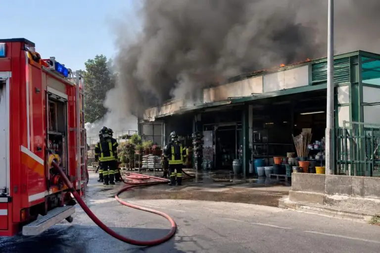 Fiamme nel negozio, paura nella frazione