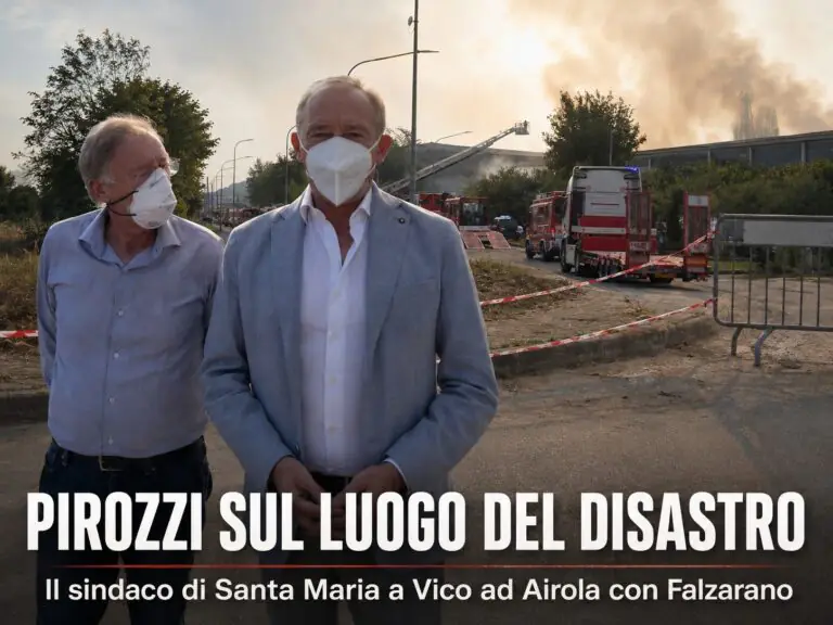 Pirozzi sul luogo del disastro: «Rogo ancora acceso, sono molto preoccupato. Serve un’unità di crisi»