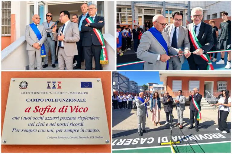 Liceo Cortese, inaugurati i nuovi impianti sportivi: il campo porta il nome di Sofia