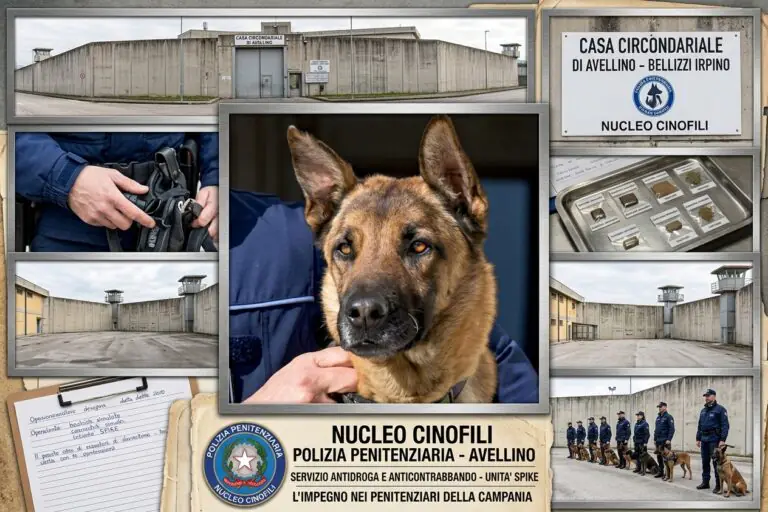 Spike fiuta la droga nascosta nell’accappatoio: nuovo sequestro nel carcere di Avellino