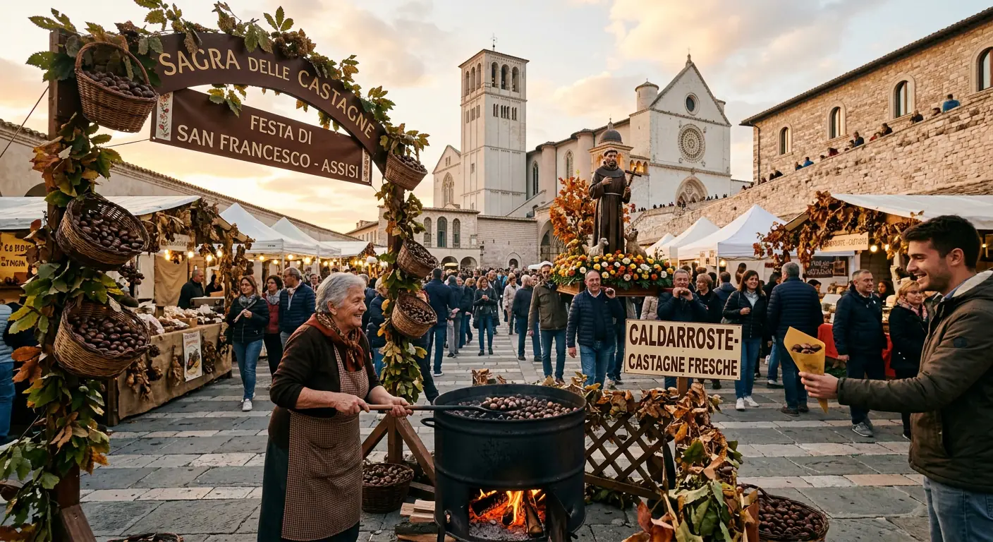 Il giorno di San Francesco si festeggia con la sagra della castagna