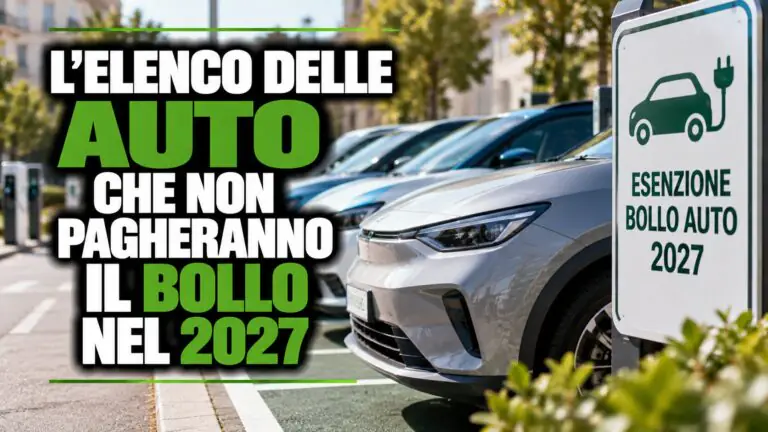 L’elenco delle auto che non pagheranno il bollo nel 2027