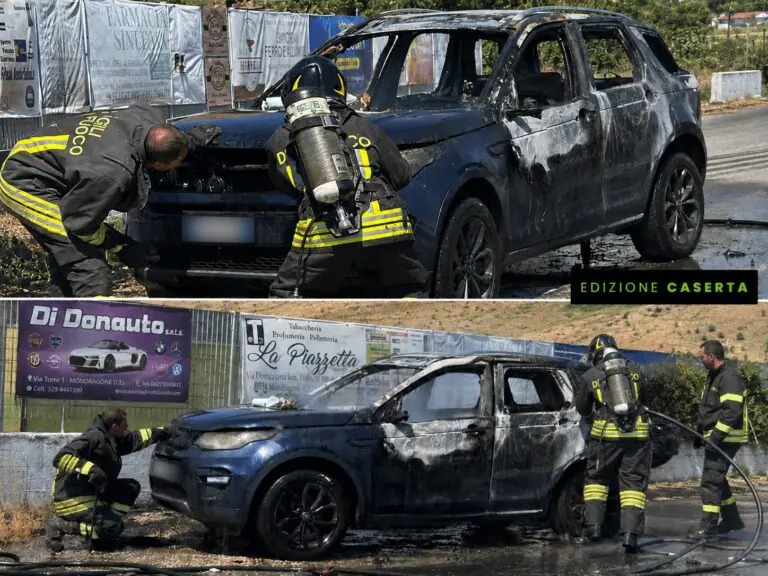 Auto a fuoco all’improvviso con conducente dentro, paura in strada