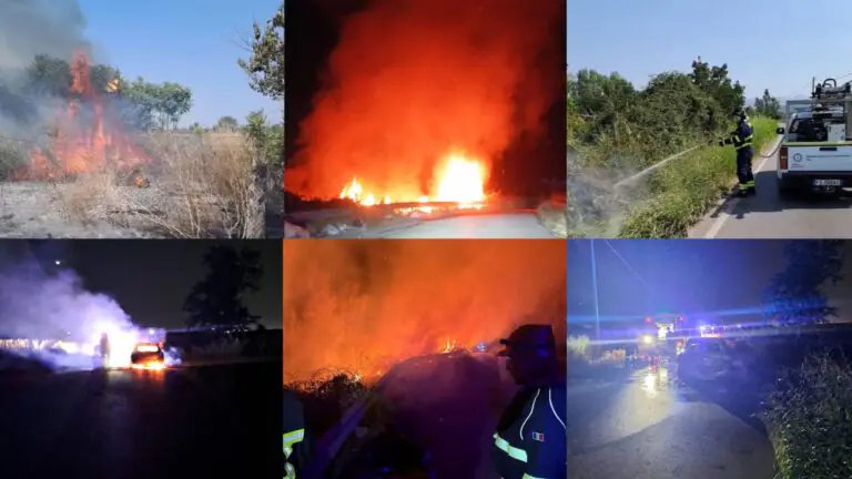 Vasto incendio e auto a fuoco, Protezione Civile al lavoro per ore