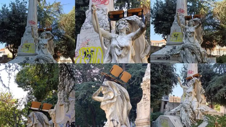 Raid nella villa comunale: assaltato storico monumento